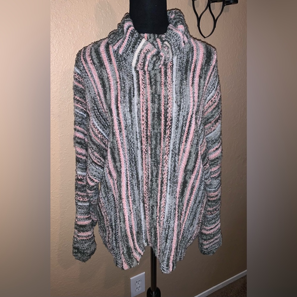 NWT. Super buttery soft multi colored turtle neck sweater